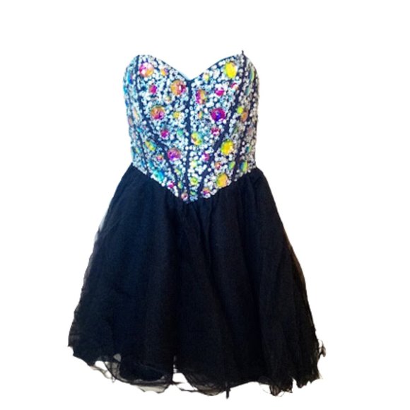 Stunning  Bejeweled Rhinestones Strapless Prom Dress - Picture 2 of 6